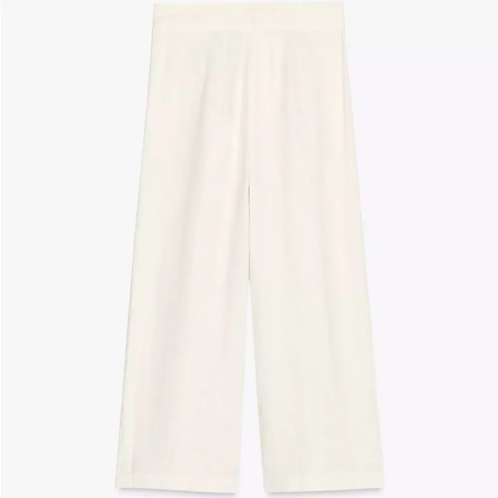 ZARA 100% LINEN PLEATED PANTS ZW COLLECTION